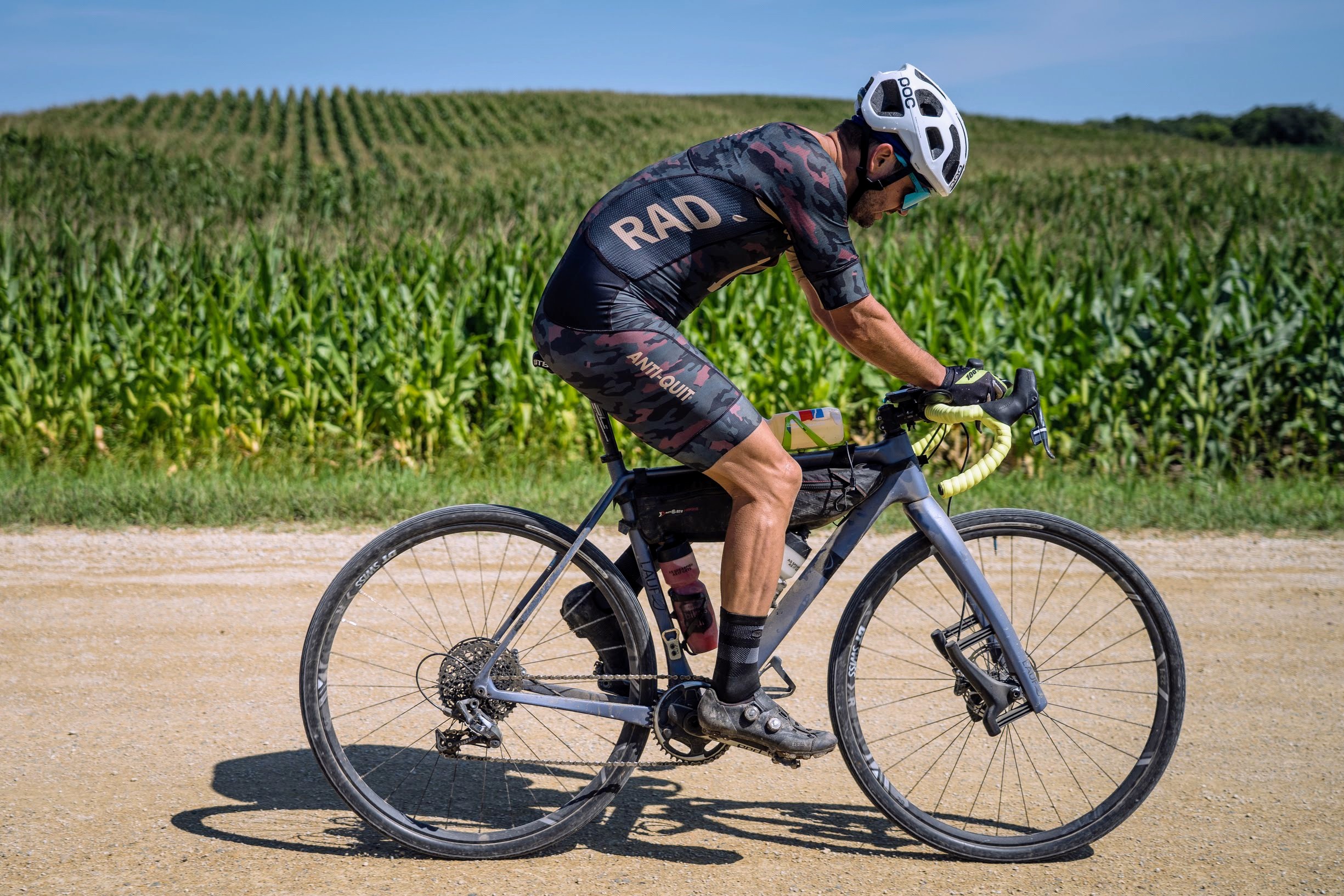 David Woodbury competing in gravel race